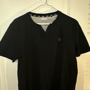 DKNY Black Short-Sleeve Henley Tee